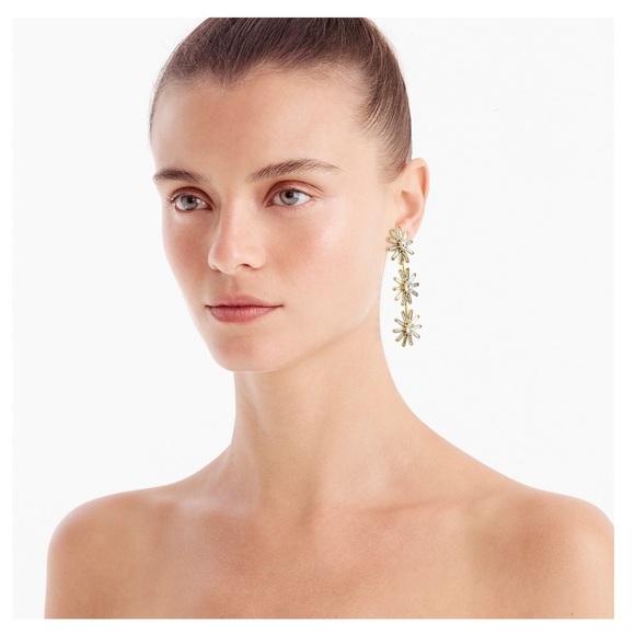 NWT J. Crew Colorblock Flower Earring - Picture 2 of 2